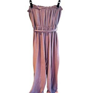 Coco and Carmen strapless purple jumpsuit pants. Size L/XL